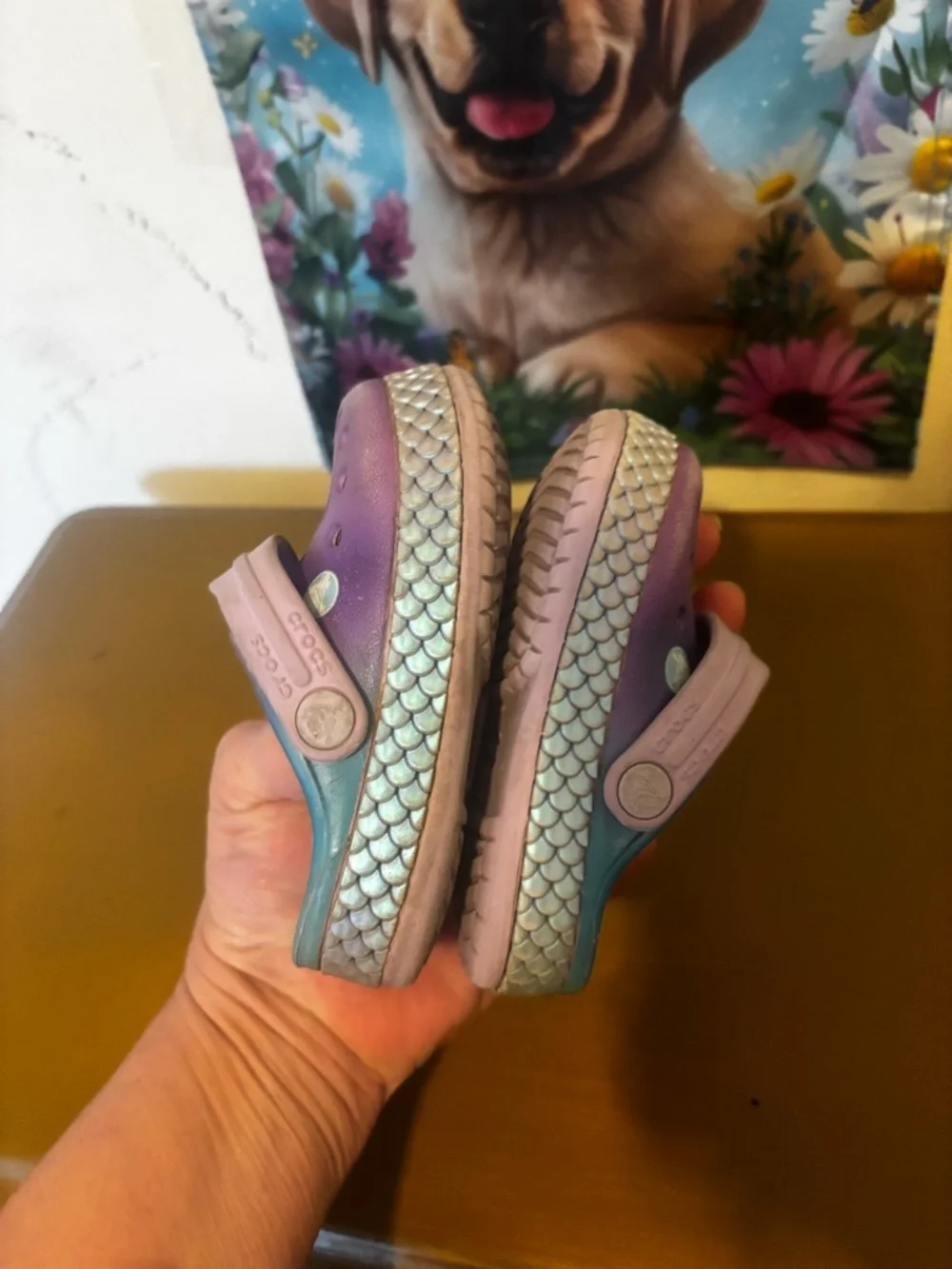 CROCS Kids Purple and Pink Slip-On Clogs